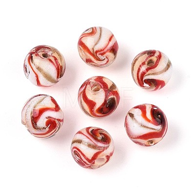 Handmade Gold Sand Lampwork Beads LAMP-T024-11F-1