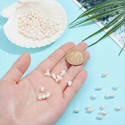 2 Strands Natural Cultured Freshwater Pearl Beads Strands PEAR-NB0002-56-1