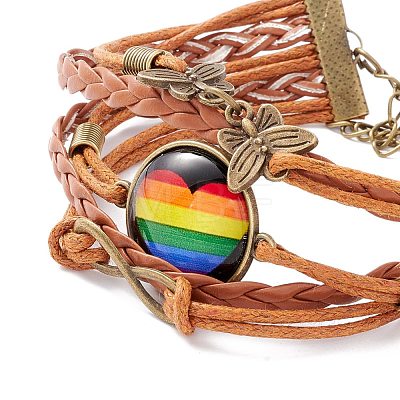 Rainbow Pride Bracelet BJEW-F426-01E-1