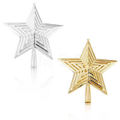 2Pcs 2 Colors Plastic Star Tree Top Decoration KY-TA0001-69-1