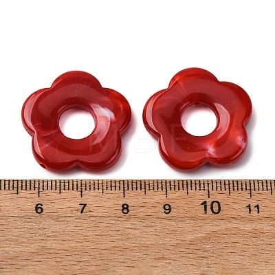 1Pair Opaque Resin Beads RESI-H034-18-1