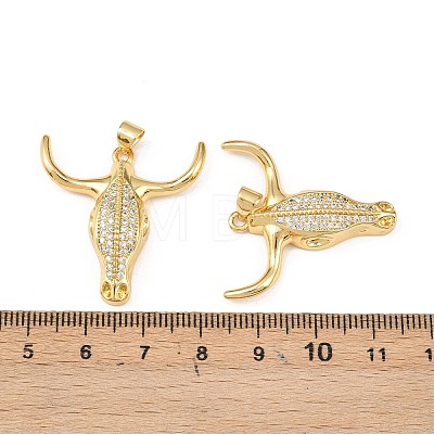 Brass Micro Pave Clear Cubic Zirconia Pendants KK-F919-31B-G-1