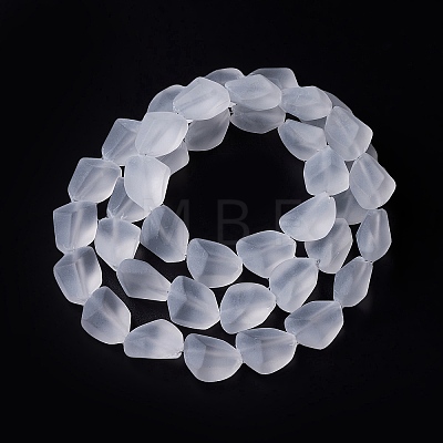 Transparent Frosted Glass Beads Strands FGLA-S001-02F-1