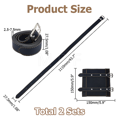Medieval PU Leather Sword Holder Belts AJEW-WH0871-64B-1