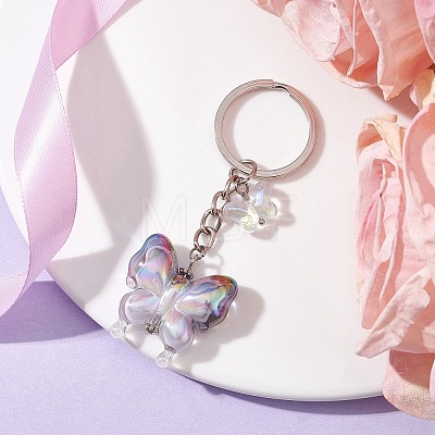 Glass & Acrylic Butterfly Keychain KEYC-JKC00649-02-1