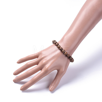 Wood Beads Stretch Bracelets BJEW-JB05048-1
