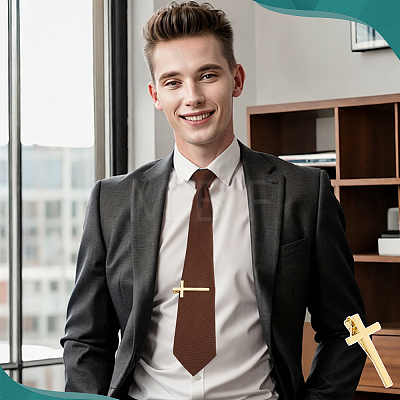 Brass Tie Clips BUTT-WH0024-064G-1