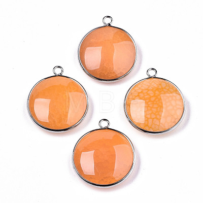 Natural Crackle Agate Pendants G-N326-87A-11-1