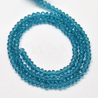 Faceted Rondelle Transparent Glass Beads Strands EGLA-J134-3x2mm-B11-1