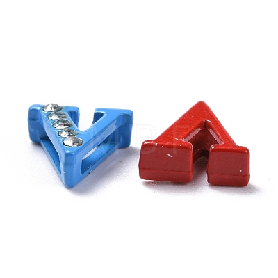 Spray Painted Zinc Alloy Slide Charms ALRI-WH0005-13V-1