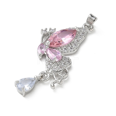 Brass Micro Pave Cubic Zirconia Pendants KK-A299-22P-02-1