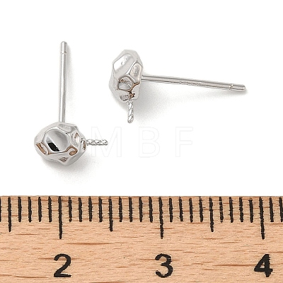 Rhodium Plated 925 Sterling Silver Ear Stud Findings STER-P056-07P-1