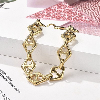 304 Stainless Steel Mariner Link Chain Bracelets for Women BJEW-F488-02G-1