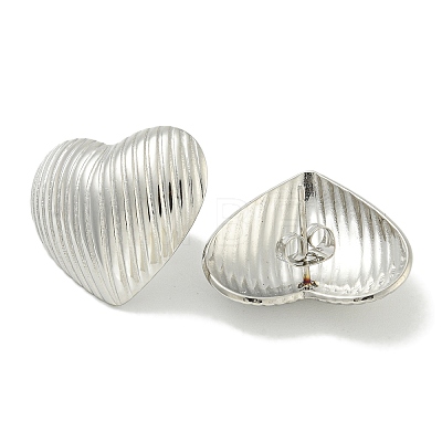 Non-Tarnish Heart Ion Plating(IP) 304 Stainless Steel Stud Earrings EJEW-G400-30P-1