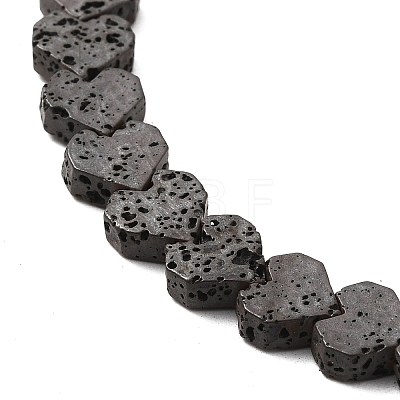 Electroplated Natural Lava Rock Beads Strands G-Q1009-G01-01A-1