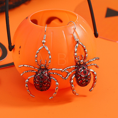 Halloween Spider Alloy Acrylic Dangle Earrings HA3118-1