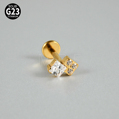 G23 Titanium Micro Pave Cubic Zirconia Cartilage Earrings WG0CACB-08-1