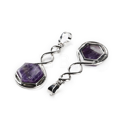 Natural Amethyst Pendants G-F777-05P-07-1