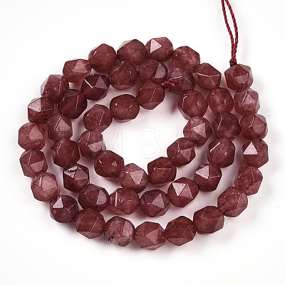 Dyed Natural White Jade Beads Strands G-T139-8mm-46O-1