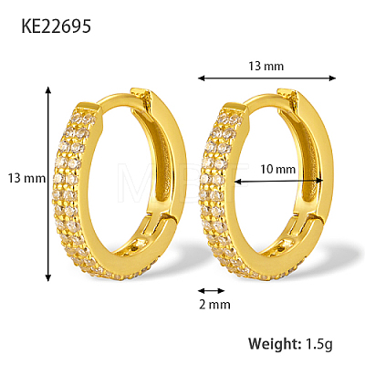 925 Sterling Silver Micro Pave Cubic Zirconia Hoop Earrings for Women SK1551-2-1