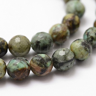 Natural African Turquoise(Jasper) Beads Strands G-G736-09-6mm-1