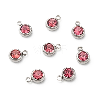 201 Stainless Steel Rhinestone Charms STAS-S068-10-1