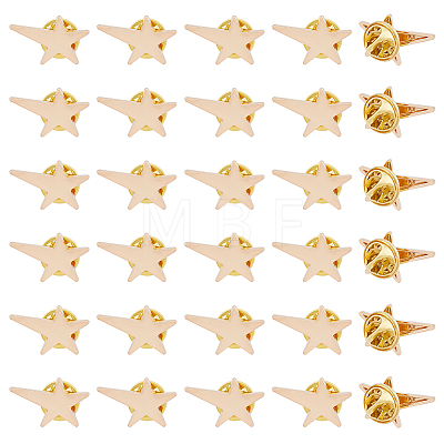 SUPERFINDINGS 30Pcs Star Alloy Brooches AJEW-FH0004-31A-1