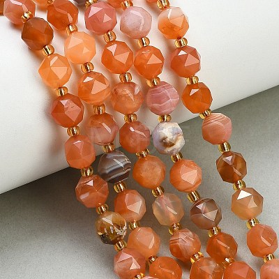 Natural Red Botswana Agate Beads Strands GG-CBA3921-B12-8mm-1