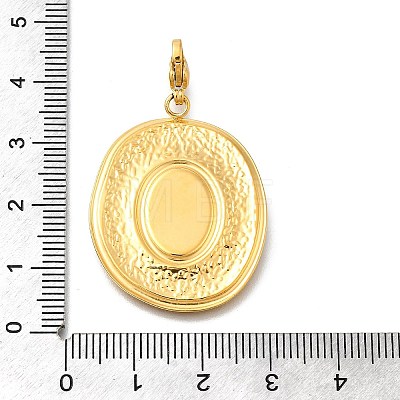 Oval 304 Stainless Steel Enamel Pendant Decorations STAS-R159-47G-01-1