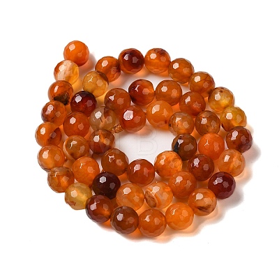 Dyed & Heated Natural Agate Beads Strands G-P539-D01-07-1