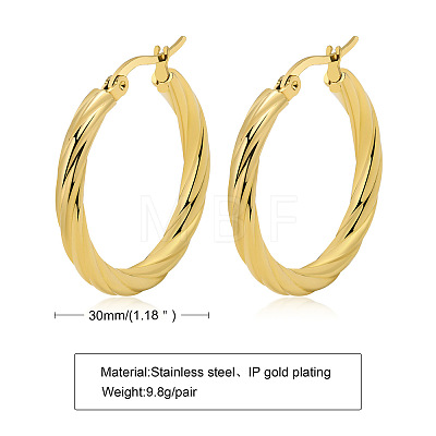 Stainless Steel Hoop Earrings WG89952-01-1