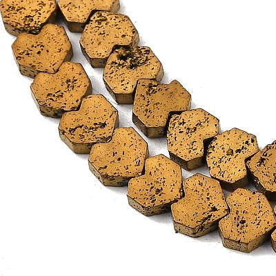 Electroplated Natural Lava Rock Beads Strands G-K388-04A-02-1