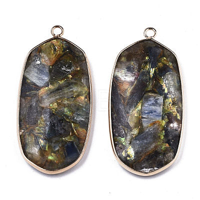 Assembled Synthetic Pyrite and Kyanite/Cyanite/Disthene Pendants G-R481-08-1