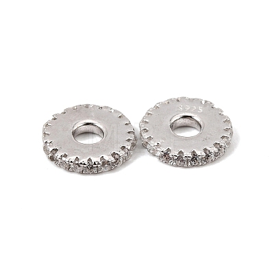 925 Sterling Silver Micro Pave Clear Cubic Zirconia Beads SE-CBAF1B2-17A-P-1