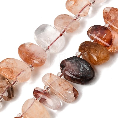 Natural Hematoid Quartz Ferruginous Quartz Beads Strands GG-CBADF20-A04-1