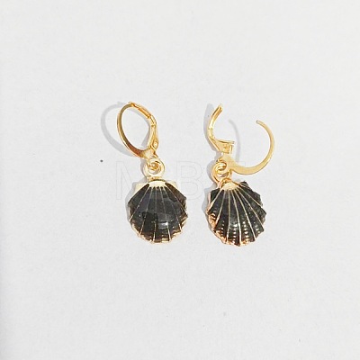 Ocean Theme Alloy Enamel Shell Shape Leverback Earrings FS-WG4EEAF-13-1