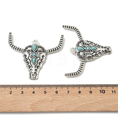 Bohemian Synthetic Turquoise Cattle Pendants FIND-Z112-01AS-01-1