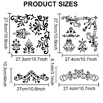 US 1 Set PET Hollow Out Drawing Painting Stencils DIY-MA0001-91-1