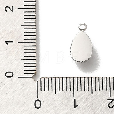 304 Stainless Steel Pave Natural Amethyst Teardrop Charms STAS-B074-04P-04-1