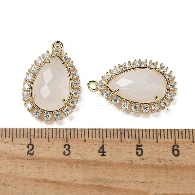 Natural Quartz Crystal Faceted Teardrop Pendants G-I375-01G-06-1