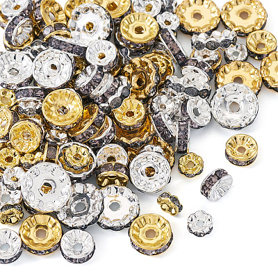120Pcs Brass Rhinestone Spacer Beads RB-TA0001-36A-1
