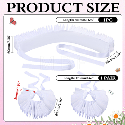 Detachable Polyester Faux Ruffle Collar for Women AJEW-WH0481-526B-1