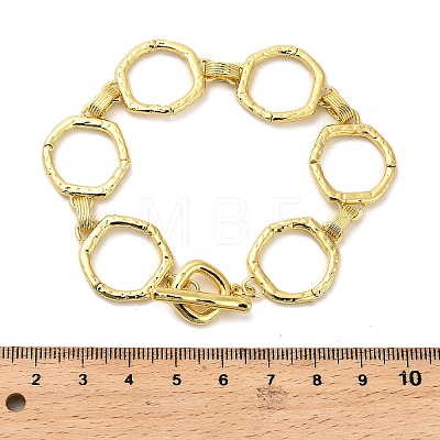 Brass Hexagon Link Chain Bracelets for Women Men BJEW-G740-05G-1