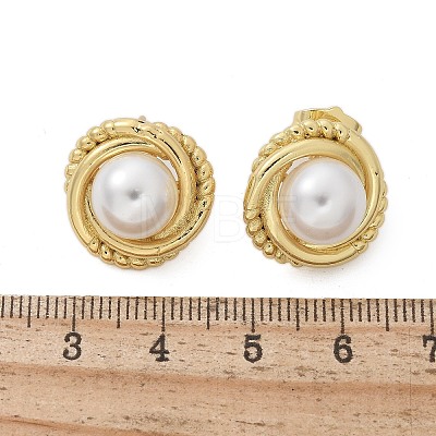 Brass Stud Earrings EJEW-R016-18G-1