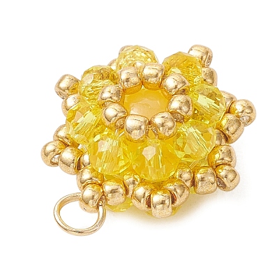 Dyed Natural Malaysia Jade & Electroplate Glass Cluster Beaded Pendants PALLOY-MZ01311-02-1