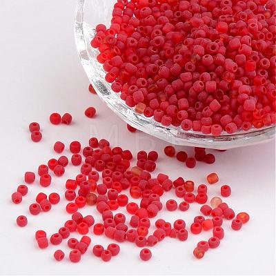 8/0 Frosted Round Glass Seed Beads X-SEED-A008-3mm-M5-1