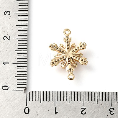 Brass Pave Clear Cubic Zirconia Connector Charms KK-G503-28G-1