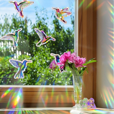 Hummingbird Rainbow Prism Electrostatic Window Stickers PW-WG45A57-01-1