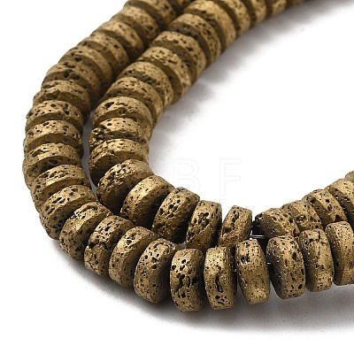 Electroplated Natural Lava Rock Beads Strands G-Q1009-F01-01B-1