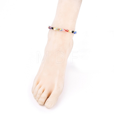 Handmade Millefiori Glass Beads Anklets AJEW-AN00341-02-1